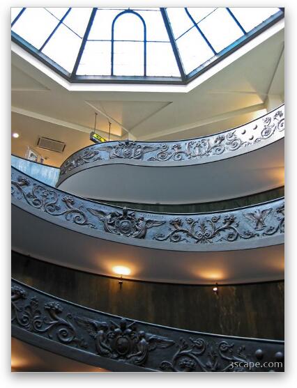 Famous spiral staircase - Vatican Museum Fine Art Metal Print