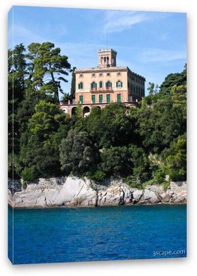 Hotel on the Bay of Tigullio Fine Art Canvas Print