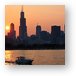 Chicago Skyline with boat Metal Print