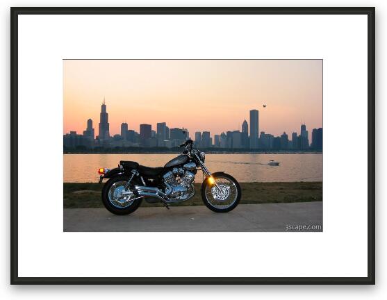 Virago 535s and Chicago Skyline Framed Fine Art Print