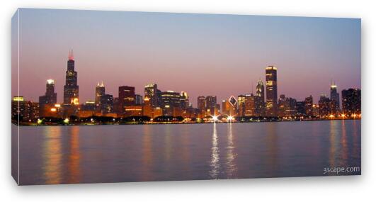 Chicago Skyline at dusk Fine Art Canvas Print