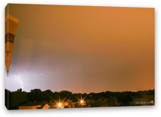 Lightning over Chicago Fine Art Canvas Print