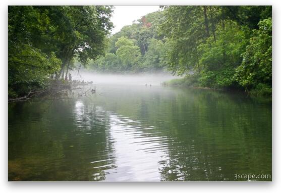 Foggy morning on the river Fine Art Print