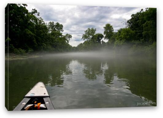 Fog on the Eleven Point River Fine Art Canvas Print