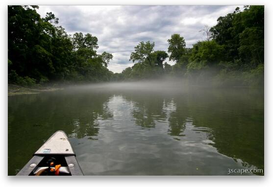 Fog on the Eleven Point River Fine Art Metal Print