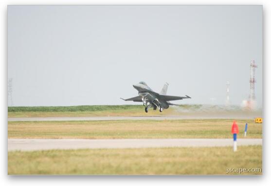 F-16 Falcon taking off Fine Art Metal Print