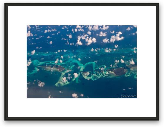 A view of the Bahamas from the air. Framed Fine Art Print