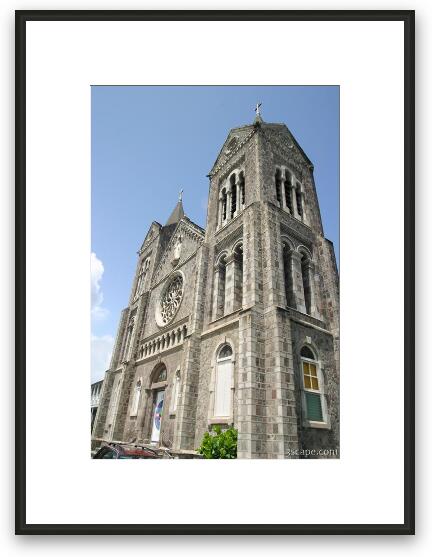 Catholic church in Basseterre Framed Fine Art Print