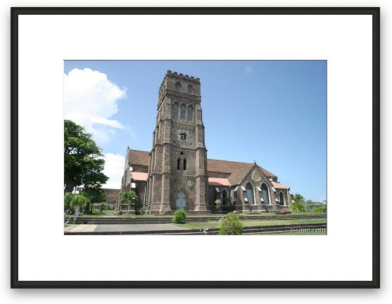 Anglican church in Basseterre Framed Fine Art Print