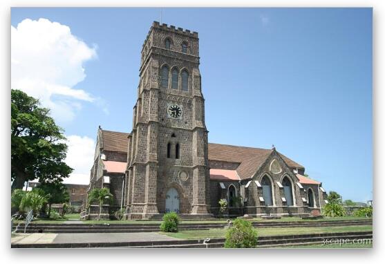 Anglican church in Basseterre Fine Art Metal Print