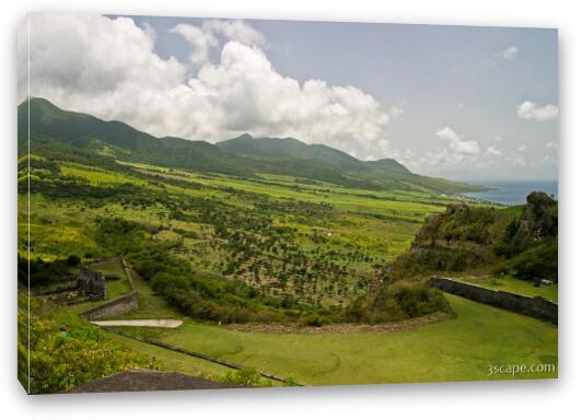 View of St. Kitts from Brimstone Hill Fortress Fine Art Canvas Print