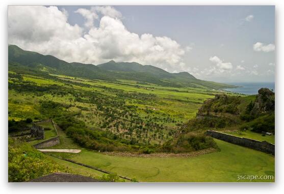 View of St. Kitts from Brimstone Hill Fortress Fine Art Metal Print