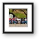 Tired shoppers - People sitting on a bench Framed Print