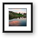 Barn, pond, sky at sunset Framed Print