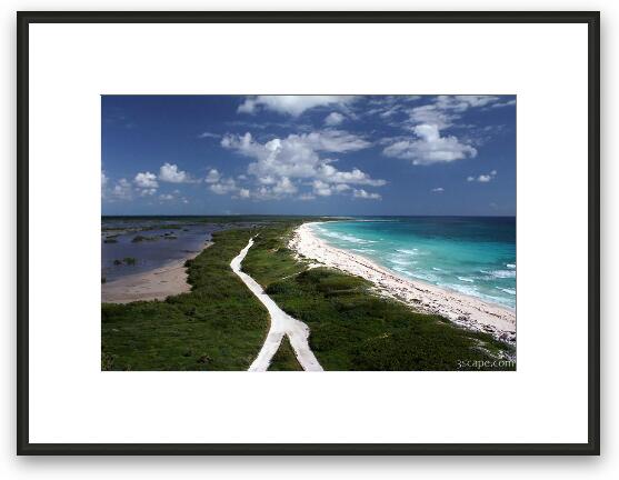 View of the south side of the island from Punta Colarain Lighthouse Framed Fine Art Print