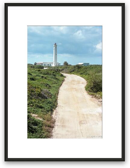 Sandy road to Punta Colarain Lighthouse Framed Fine Art Print