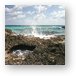 The Atlantic side of Cozumel is rocky with many natural bridges Metal Print