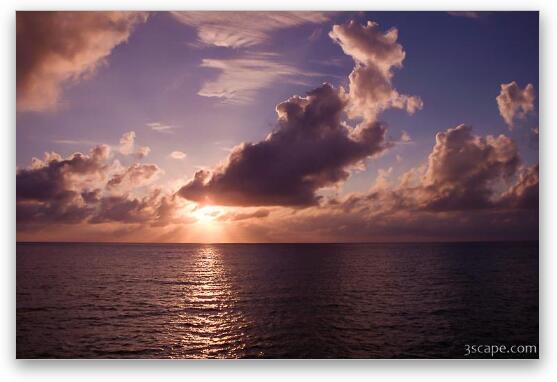 Caribbean Sunset (view from catamaran cruise) Fine Art Metal Print