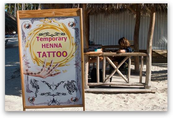 Temporary tattoos right on the beach! Fine Art Metal Print