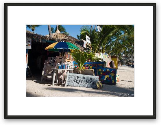 Not far from the resort were small shops selling many local arts, crafts, and assorted stuff Framed Fine Art Print