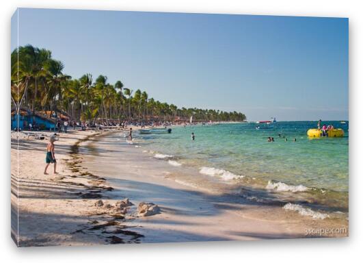 The resort was on a 20-mile stretch of nice white sand beach Fine Art Canvas Print