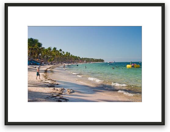 The resort was on a 20-mile stretch of nice white sand beach Framed Fine Art Print