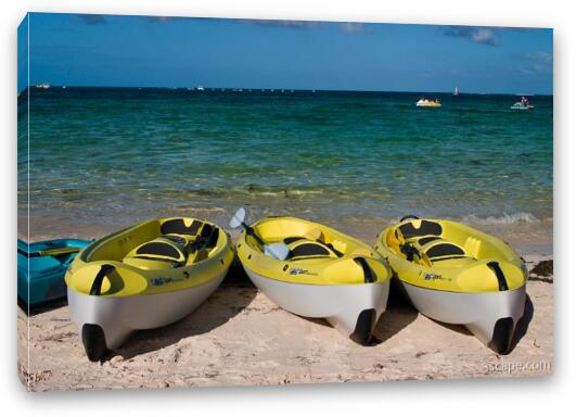 Kayaks were available at most resorts Fine Art Canvas Print