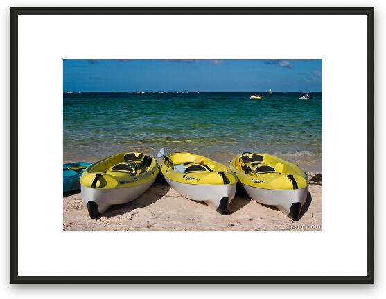 Kayaks were available at most resorts Framed Fine Art Print