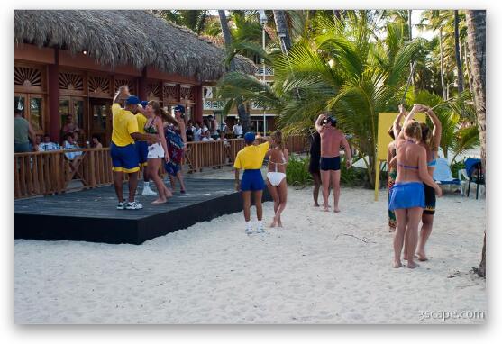 The resort offered many activities during the day, like Marenge lessons Fine Art Metal Print