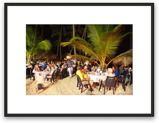 One night during the week, there was a beach party and buffet Framed Fine Art Print