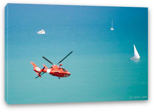 Coast Guard Rescue Helicopter Fine Art Canvas Print