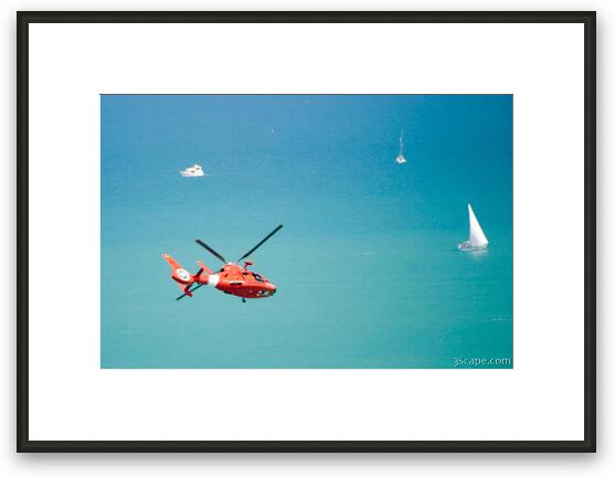 Coast Guard Rescue Helicopter Framed Fine Art Print