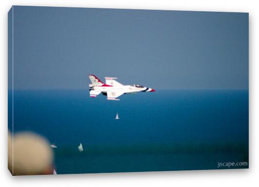 USAF F-16 Thunderbird passing us at eye level Fine Art Canvas Print