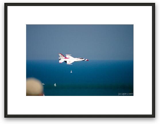 USAF F-16 Thunderbird passing us at eye level Framed Fine Art Print