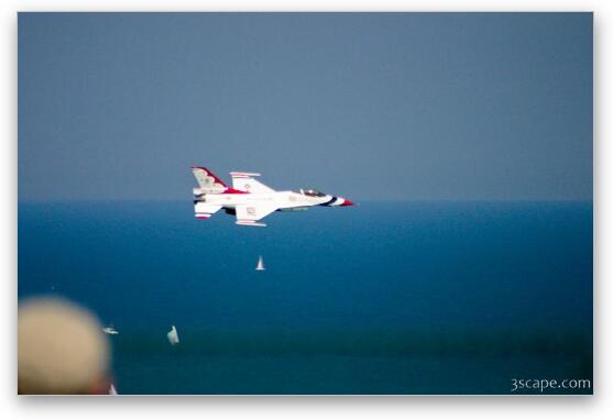 USAF F-16 Thunderbird passing us at eye level Fine Art Metal Print