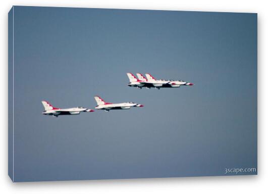 USAF F-16 Thunderbirds (Notice how close the three in front are!) Fine Art Canvas Print