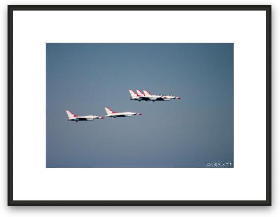 USAF F-16 Thunderbirds (Notice how close the three in front are!) Framed Fine Art Print