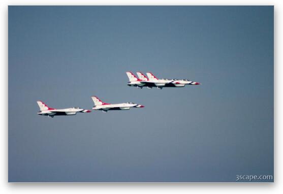 USAF F-16 Thunderbirds (Notice how close the three in front are!) Fine Art Metal Print