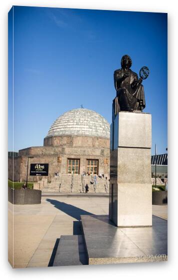 Statue of Nicolas Copernicus in front of Adler Planetarium Fine Art Canvas Print