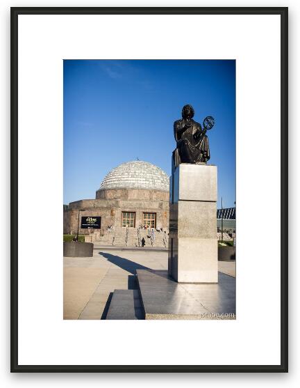 Statue of Nicolas Copernicus in front of Adler Planetarium Framed Fine Art Print