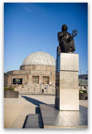 Statue of Nicolas Copernicus in front of Adler Planetarium Fine Art Metal Print