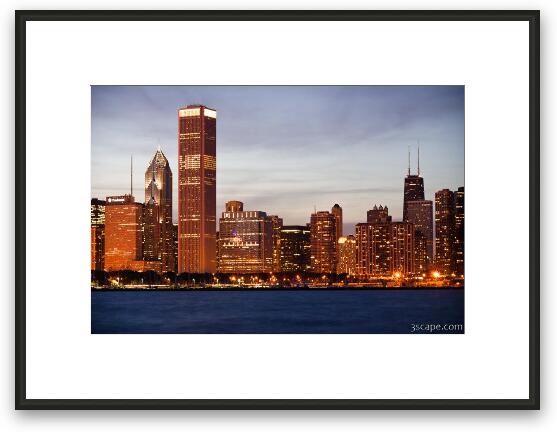 Sunset in Chicago Framed Fine Art Print
