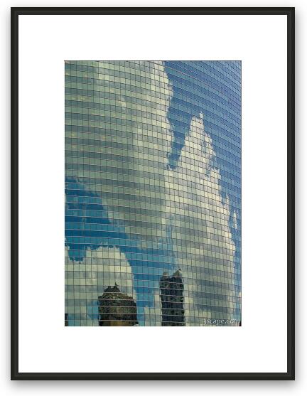 Reflective glass on 333 West Wacker Building Framed Fine Art Print