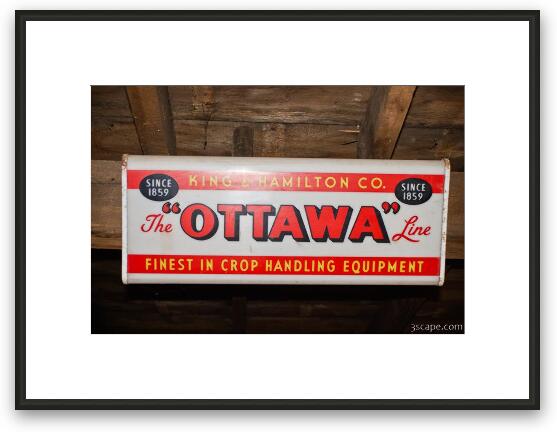 The Ottawa Line, old farm equipment sign Framed Fine Art Print