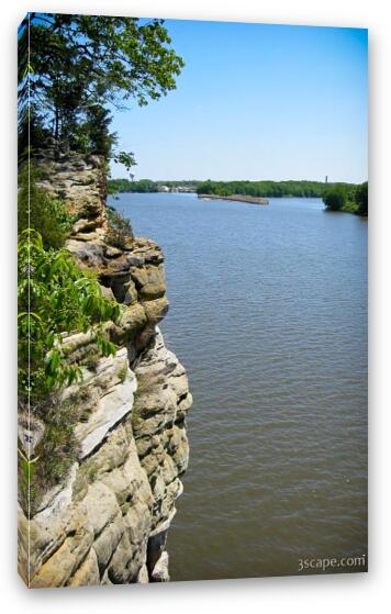 The Illinois River looking from Starved Rock State Park Fine Art Canvas Print