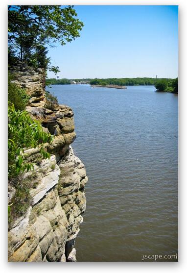 The Illinois River looking from Starved Rock State Park Fine Art Metal Print