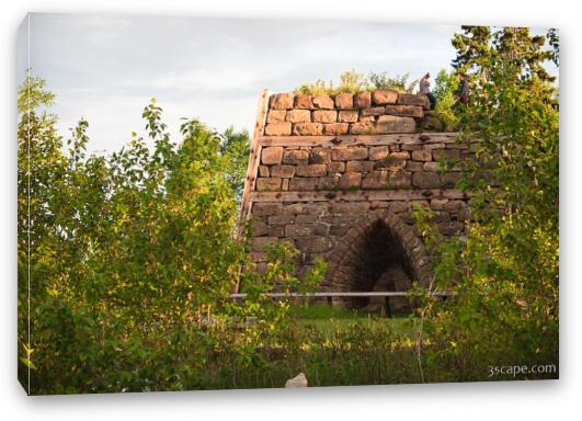 The ruins of an old iron furnace (Bay Furnace Campground) Fine Art Canvas Print