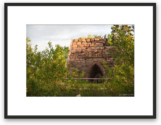 The ruins of an old iron furnace (Bay Furnace Campground) Framed Fine Art Print
