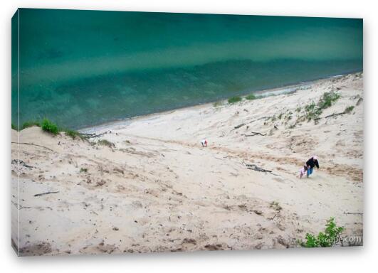 The Log Slide - a 300ft, steep dune that takes about an hour to climb up (not for the weak heart) Fine Art Canvas Print