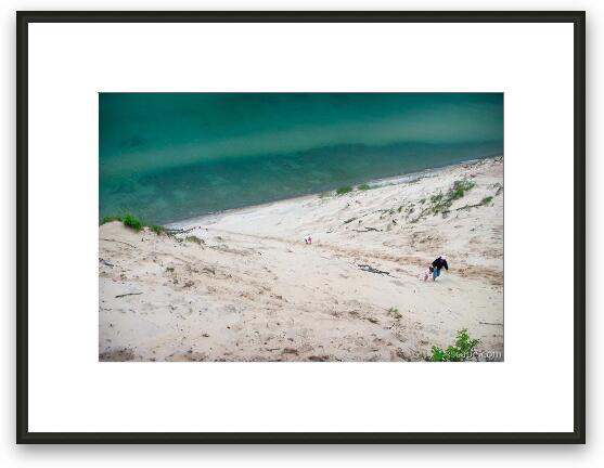 The Log Slide - a 300ft, steep dune that takes about an hour to climb up (not for the weak heart) Framed Fine Art Print